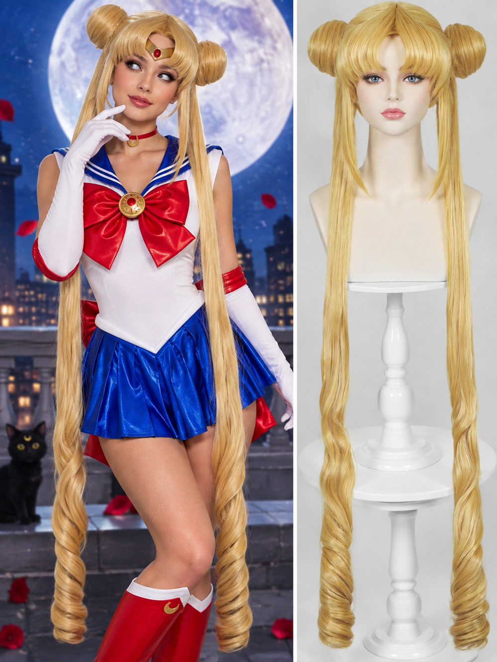 Usagi Tsukino Super Sailor Moon Cosplay Wig Anime Costume
